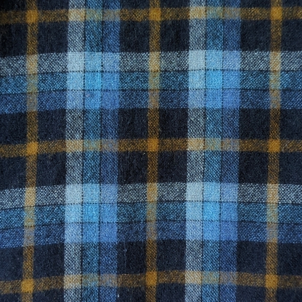 Kingsfield 90's Vintage Plaid Wool Blend Long Sleeve Button Down Shirt Blue L - Picture 5 of 12